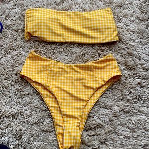 Yellow gingham bathing suit